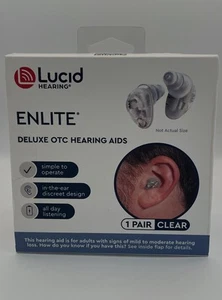Lucid Hearing- OTC Enlite Deluxe Hearing Aids Clear Sealed Box - Picture 1 of 6