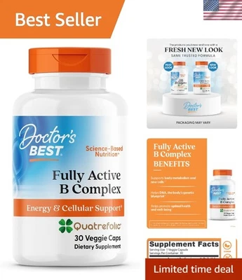 Doctors Best Complexo B Totalmente Ativo - Suporte Energético e Celular, 30 Cápsulas - Imagem 1 de 4