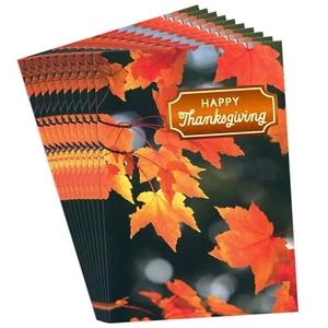 LOT OF 10 HALLMARK THANKSGIVING Greeting Cards + Envelopes, Autumn Fall Leaves - Picture 1 of 5