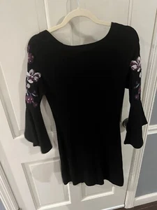 INC International Concepts Embroidered Sweater Tunic (Dress) Black S - Picture 1 of 7
