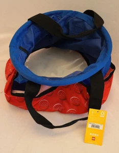 Lego TT0211-300 Red & Blue 4-Pockets Carry Organizer Tote Bag Big Storage Bucket - Picture 1 of 1