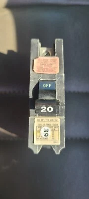 FEDERAL PACIFIC NB120 20AMP SINGLE POLE BOLT IN BREAKER  - Image 1 of 3