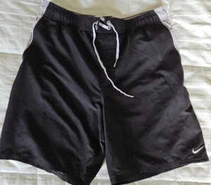 Nike Men’s Mesh Lined Black Gray Swim Trunks Bathing Suit Size Small 7" Inseam - Picture 1 of 8