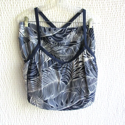 2pc Swim Suit Navy Blue White Plus 1X 2X Beach House Sport - Image 1 of 4