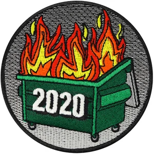 2020 Jahr Aufnäher Bügelbild Patch verschwendetes Jahr 2020 Sticker 80x80mm - Bild 1 von 8