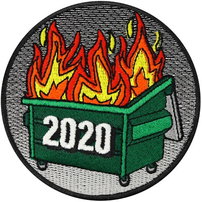 2020 Jahr Aufnäher Bügelbild Patch verschwendetes Jahr 2020 Sticker 80x80mm - Bild 1 von 4