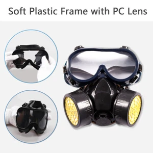 Half Face Gas Mask Facepiece Spray Painting Respirator Safety For 6200 w/ Goggle - Bild 1 von 15