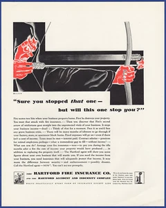 Vintage 1930 Hartford Fire Insurance Company Ephemera Print Ad 30's - Bild 1 von 1