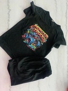 Boys Graphic Monster Truck T-Shirt & Shorts Set Cotton Blend Multiple Colors Siz - Picture 1 of 2