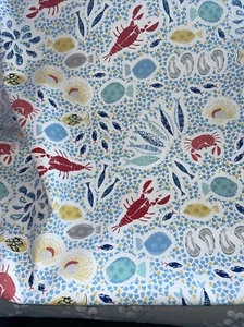Laura Ashley Fishes Seaspray 100% Cotton Fabric. Great For Beach Bags - Picture 1 of 6