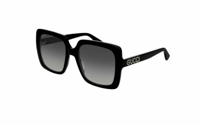 Gucci GG0418S 001 54 Black Grey Crystal Womens Sunglasses