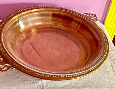 READING TUBE CORP. Vintage COPPER PAN WITH BRASS HANDLES EUC - Image 1 of 4