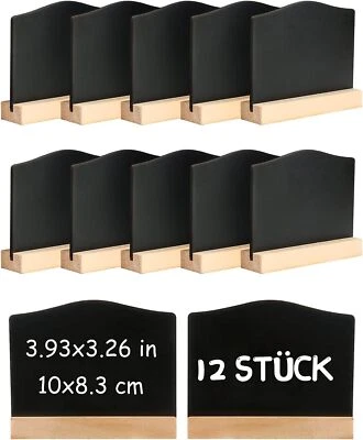 12 Stück Mini Kreidetafel mit Ständer, Kleine Tafel Holzschilder zum Beschriften - Bild 1 von 4
