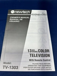 New tech Model TV-1303 Owners Manual - Picture 1 of 2