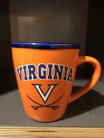 Virginia Cavaliers 16oz  Ceramic Coffee Mug NCAA Orange Cobalt Blue Cover