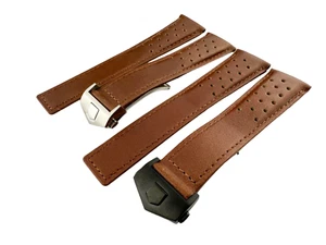 Correa de cuero genuino marrón de 22 mm para reloj Tag Heuer MONACO pasadores y herramienta - Imagen 1 de 9