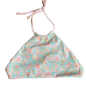 Billabong Girl's Floral Reversible High Neck Bikini Top Sz 7 NWOT - Picture 1 of 5