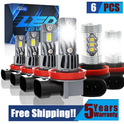 6x Combo H9 H11 H11 LED Headlight Bulbs For Volvo XC60 2010-2015 Hi-Lo Fog Beam - Image 1 of 4