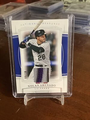 NOLAN ARENADO 2020 PANINI NATIONAL TREASURES GAME USED LOGO PATCH 09/10 - Image 1 of 2