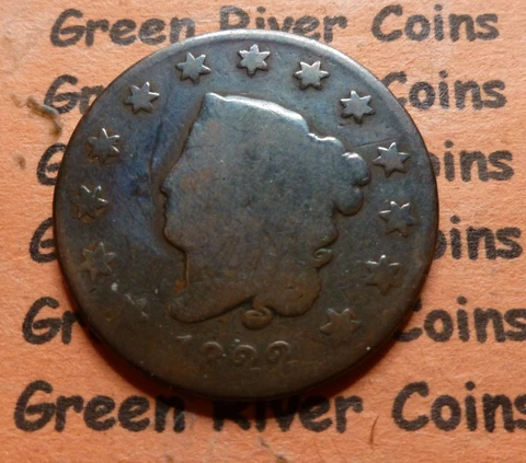 1822  U S Coronet Head Large  Cent   #JN9-22       (1816-1839)  COIN Cover