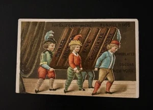 Runkel Bros. Pralinen viktorianische Sammelkarte mit Schokoladentafel - Bild 1 von 4