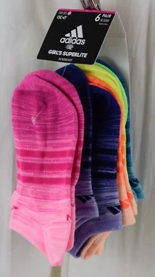6 pares de calcetines Adidas Superlite No Show para niños y niñas talla mediana Foto 1 de 2