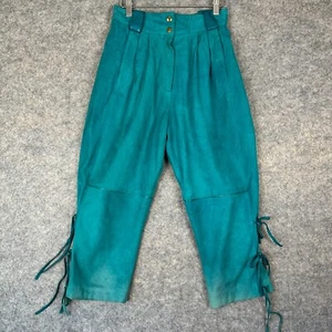 Vintage Claude Montana Wildleder Leder Crop Hose Damen 38 High Rise Western 80er - Bild 1 von 17