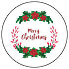 MERRY CHRISTMAS POINSETTIA ENVELOPE SEALS LABELS STICKERS PARTY FAVORS