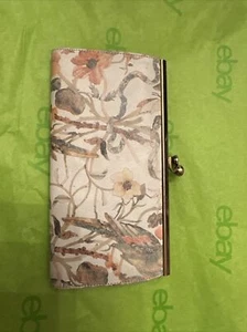 Bond Street Ltd. Original Leather Checkbook Wallet Floral Birds Vintage EUC - Picture 1 of 17