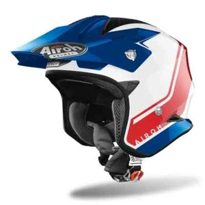 AIROH TRRS TRIALS BIKE OPEN FACE HELMET. GREAT QUALITY. BLUE / RED GLOSS. - Picture 1 of 4