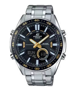 Reloj Casio Edifice Dual Time Plateado Acero Inoxidable Esfera Negra EFV-C100D-1BVDF - Imagen 1 de 4