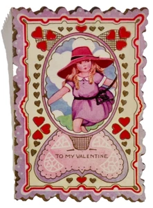 Valentine Card My Heart Is Where You Are Little Girl Whitney Die Cut VTG #142 - Picture 1 of 6