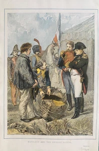 Impresión antigua de 1860; Napoleón y el marinero inglés - Imagen 1 de 2