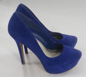Jessica Simpson Blue Suede Heels size 8 B - Picture 1 of 8