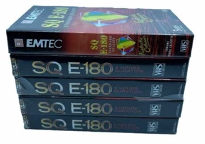 VHS Blank Tapes x 5 SQ E-180 Excel Australia 3 Hour Duration Brand New - Picture 1 of 4