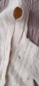Abercrombie & Fitch Girls White Hooded Cable Knit Cardigan Sweater Small Wool - Picture 1 of 10