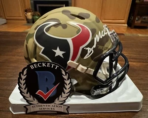 Minicasco Camuflado Davis Mills Autografiado Houston Texans Testigo Beckett - Imagen 1 de 11
