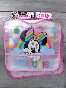 NEW Toddler Bibs Disney Minnie Mouse Rainbow Cute