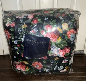 Ralph Lauren Vintage Isadora Black Floral Twin Comforter New! - Picture 1 of 7