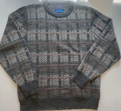 Vintage Pendleton Virgin Wool Nordic Fair Isle Sweater Made In USA Country Trad - Image 1 of 4