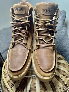 Polo Ralph Lauren Tedd Chukka Boots Mens 11 D Pull Up Grain Leather Ankle Shoe - Picture 1 of 7