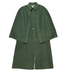 60s Weyrer Loden Cape | Austrian-Welsh Heritage | Military Green | Fly Fishers M - Picture 1 of 6