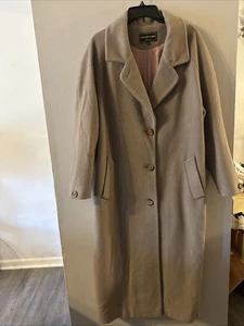 Gabardina Kristen Blake Mezcla Lana Mujer 16 Beige Taupe 3 Botones Pecho Único - Imagen 1 de 12