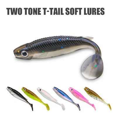 30pcs Soft Plastic Fishing Lure Paddle Tail Bass Trout Bait Swimbaits 6.5cm/2.8g - Image 1 of 4