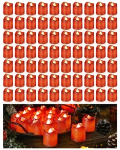 72 Pcs Wedding Glitter Flameless Votive Candles Battery Operated Fake LED Tea... - Picture 1 of 6