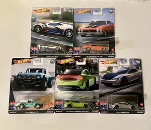 Complete Set of 5 2021 Hot Wheels Premium American Scene Car Culture Real Riders - Picture 1 of 7