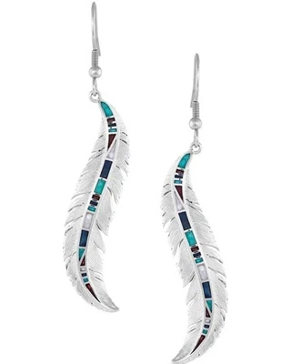Pendientes de plumas para mujer Montana Silversmiths Breaking Trail - ER5194 Foto 1 de 2