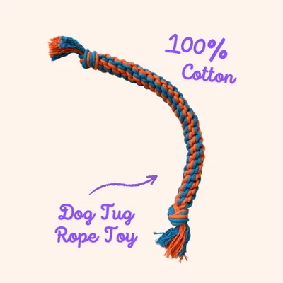 绳子狗玩具|咀嚼和清洁绳子玩具|双结棉绳玩具 — 第 1/2 张图片