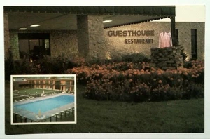 Don Hall's Guesthouse Hotel Fort Wayne IN Photochrome Postcard Pool - Picture 1 of 2