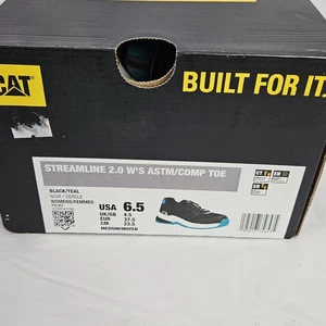 Cat Streamline 2.0 ASTM Damen-Sneaker Composite-Zehe schwarz türkis Arbeit Schuhe 6,5 - Bild 1 von 5